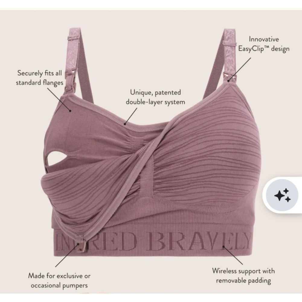 Kindred Bravely Sublime Hands-Free Pumping & Nursing Bra Maternity Beige M - Picture 2 of 8
